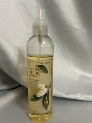 Bath & Body Works Pleasures White Tea and Ginger Body Splash Mist 8 oz. ~ RARE!