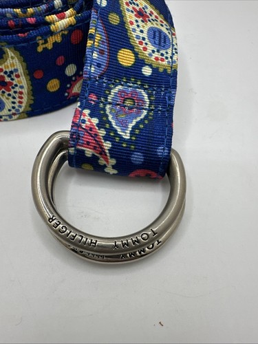 Tommy Hilfiger Belt Paisley Blue Adjustable One Size Unisex - Picture 2 of 6