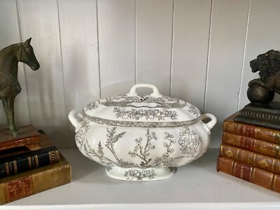 SELTENE Coalport antike viktorianische große Gemüseterrine, Servierschale mit Deckel, Deckel