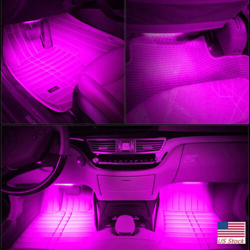 Car LED Strip Lights 4pcs LED DC 12V Multi-color Car Interior Light Kit - Picture 10 of 12
