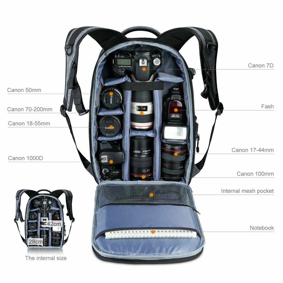 K&F Concept Camera Backpack DSLR/SLR/Mirrorless Bag Photography Camera Case - Image 2 of 4