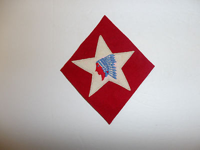 b5714 WW1 US USMC 1-6th Marine Regiment  2nd Division Indian patch blue R5C