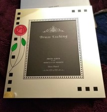 Grande CORNICE E ALBUM FOTOGRAFICO DECO PLACCATO ARGENTO ottone acquaforte C foto regalo 