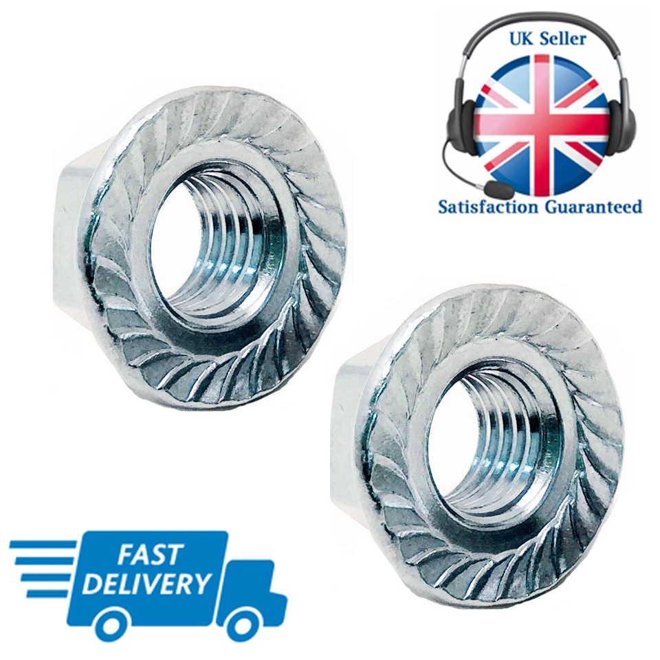 UNIVERSAL HARDWARE A2 Flange Serrated Nuts Stainless Steel DIN 6923 M3 M4 M5 M6 M8 M10