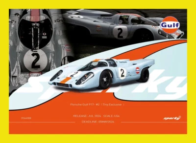 2024 TINY X SPARKY 1/64 PORSCHE 917 GULF #2 RACING CAR | eBay