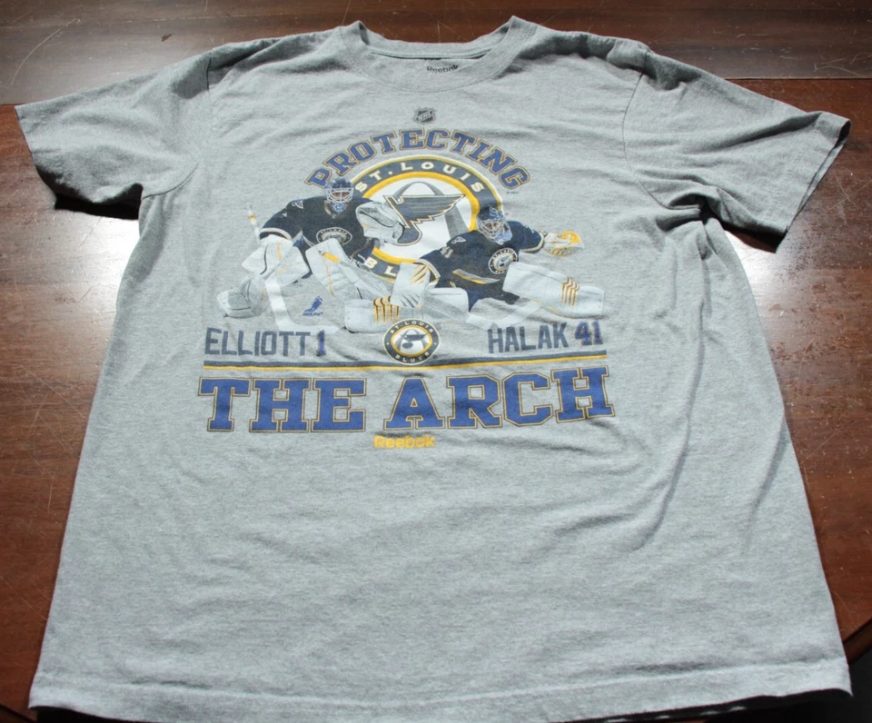 St. Louis Blues Jaroslav Halak Brian Elliott Camiseta NHL Hockey Camisa XL Portero Foto 2 de 3