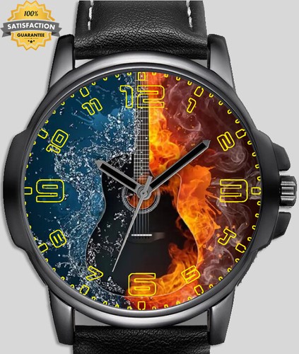 Chitarra Su Fuoco Amante Stile Raro Qualità Orologio da Polso Venditore UK  | eBay