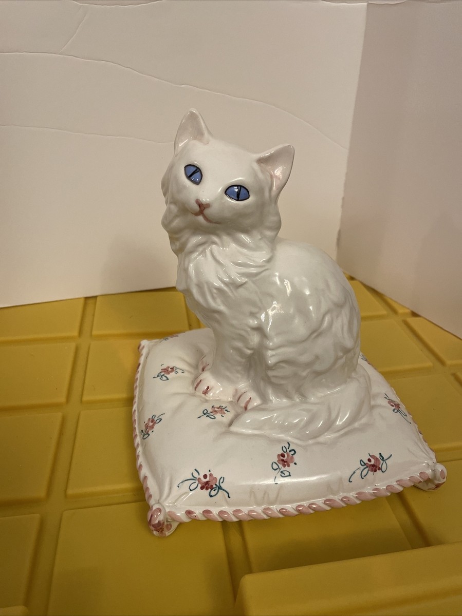 Vintage Porcelain cat on pillow made in Italy Mint 5-6307 | eBay