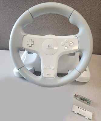 Wii Logitech Racing Wheel w/ DONGLE Nintendo Speed Force 97855054142|