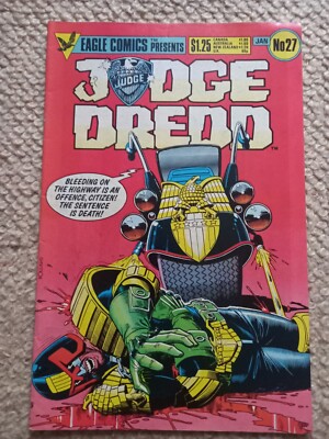 EAGLE COMICS PRESENTS - JUDGE DREDD NO. 27 - JAN 1986 VGC 