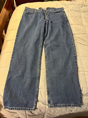 New Levi's Signature jeans men's 38x32 relaxed straight blue Flex stretch  denim