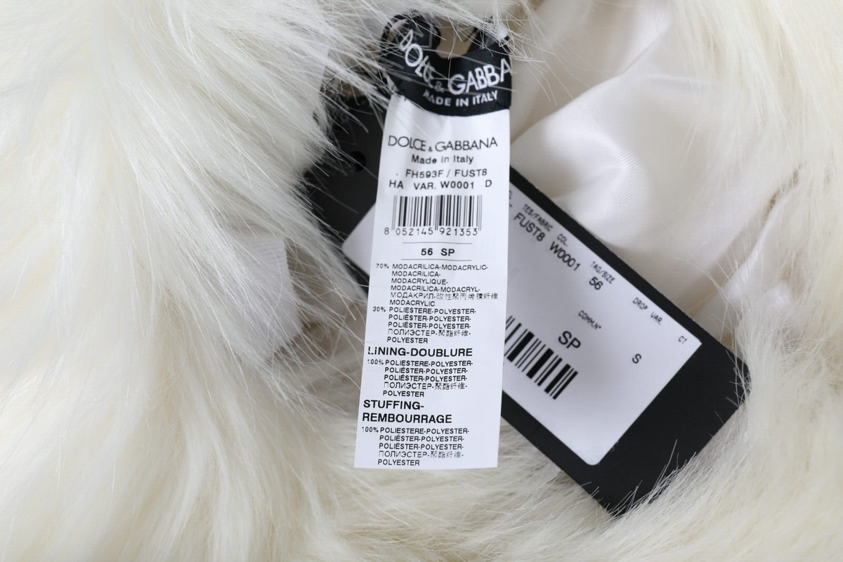 【VIP価格】DOLCE & GABBANA Off White Fur Bucket Hat DOLCE & GABBANA Hat Off White Acrylic Fur Womens Bucket