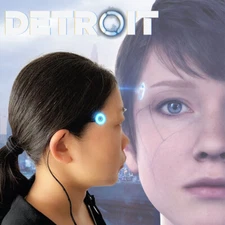 Detroit Become Human Cosplay Connor Temple LED Light Kara Circle Head Glow Props