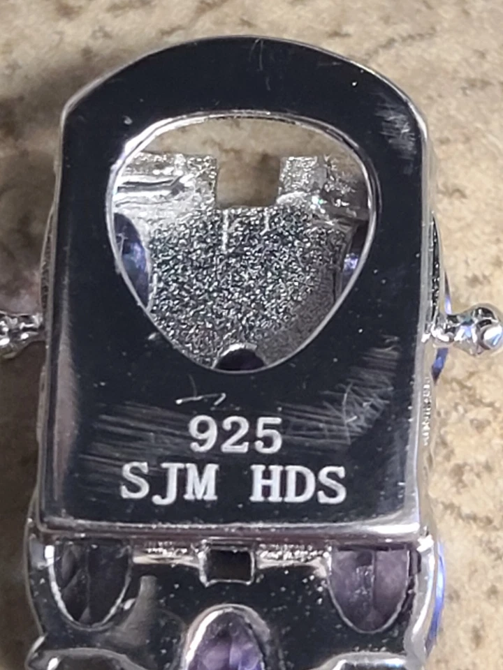 Pulsera Helzberg Tanzanita con Tres Filas en Plata de Ley 7" Foto 3 de 4