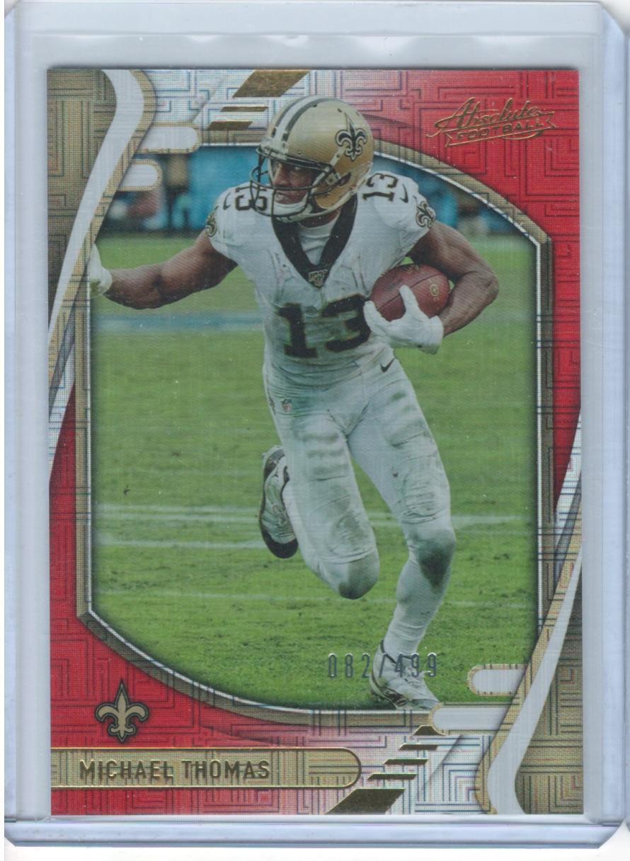 Michael Thomas 2021 Panini Absolute #69 Red Squares SN New Orleans Saints #/499