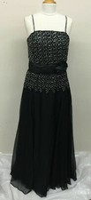 BLACK DRESS BALL GOWN PAGEANT DANCE PARTY LONG PROM FORMAL OCCASION SZ 14 NEW