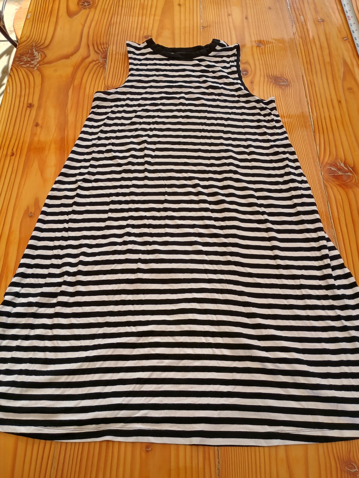 Time and Tru black & white striped sleeveless dress size S 4-6