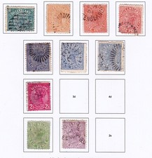 Queensland 1882 10 values to 1/- with shades  (F167)