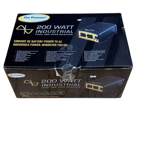 Go Power Pure Sine Wave Inverter 200 Watts Inverter DC Power To AC GP-ISW200-12 - Picture 2 of 5