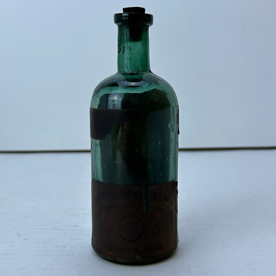 Vintage Parke Davis & Co Medicine Bottle American Hellebore Paper Label Detroit