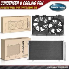 A/C Condenser & Cooling Fan Assembly for Lexus RX350 10-15	Toyota Sienna 11-16