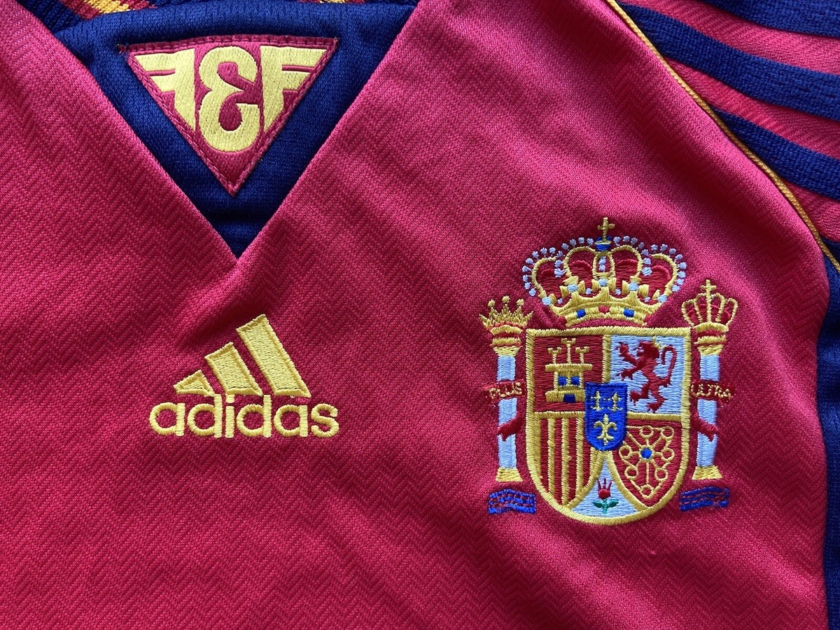 SPAIN 1998 1999 HOME FOOTBALL SHIRT SOCCER JERSEY ADIDAS sz