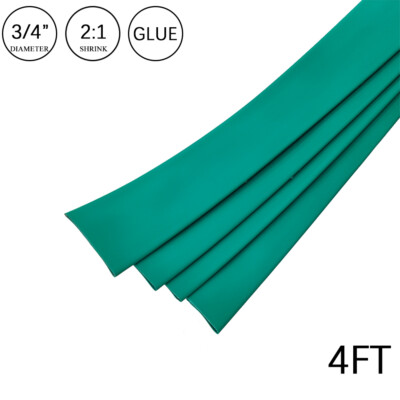 2:1 Heat Shrink Tubing Tube 3/4'' Green Glue Waterproof Dual Wall Wires Wrap