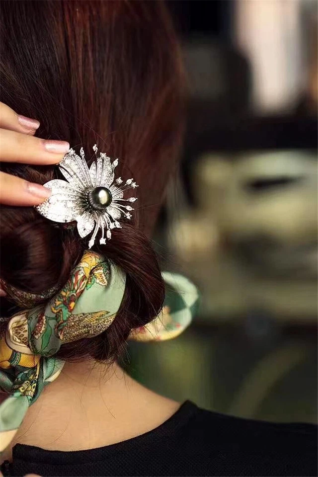 Броши-бабочки из натурального черного жемчуга 10-11 мм 18 кг для женщин - Изображение 4 из 4