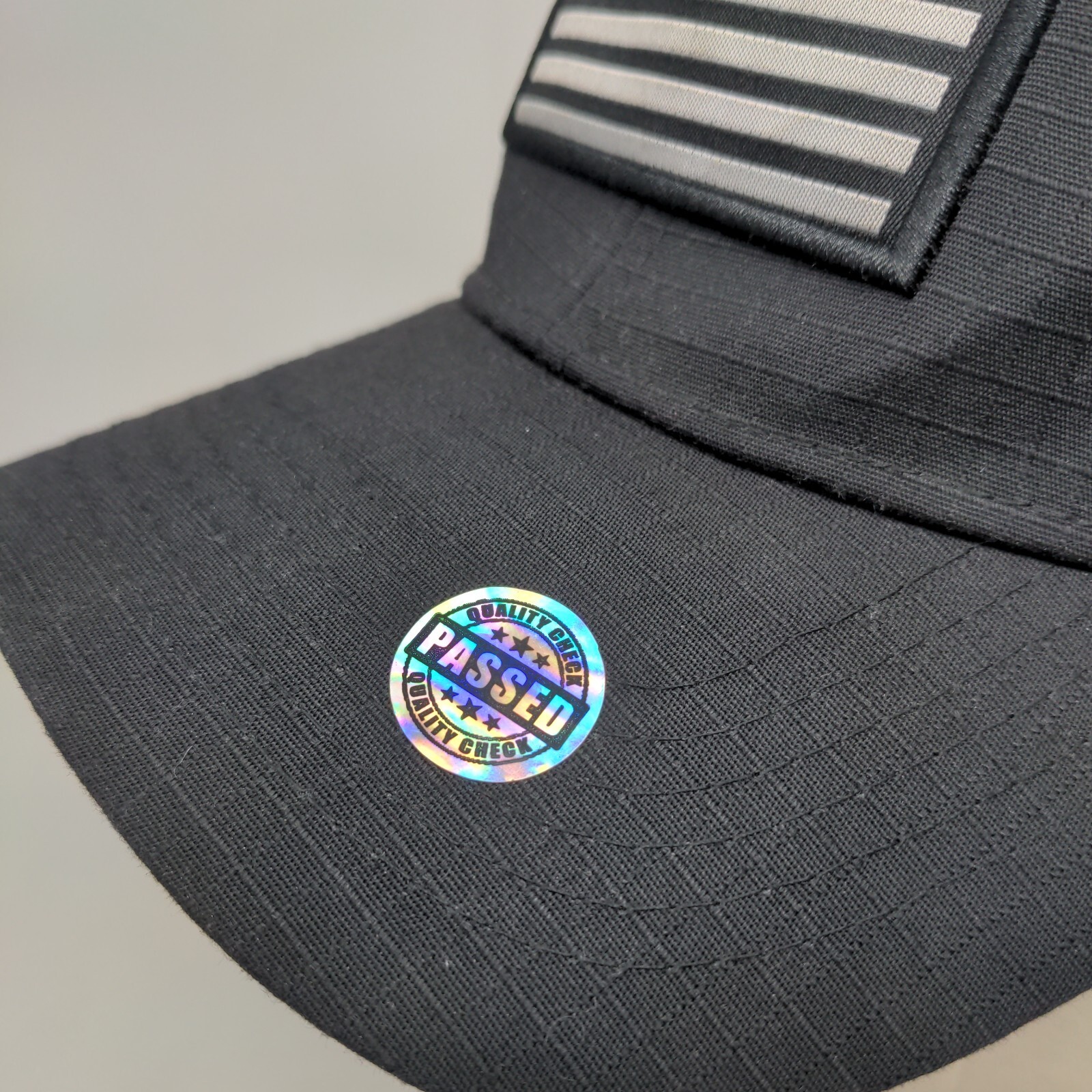 American Flag Patch Strapback Hat Black One Size … - image 5