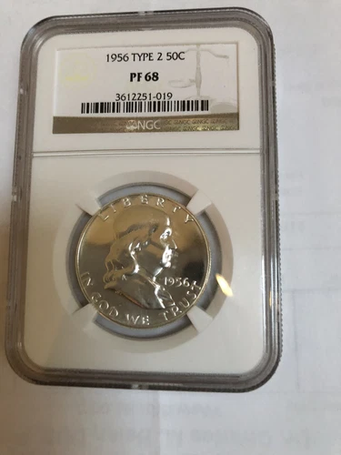 PF68 1956 Proof Franklin Half Dollar Type 2 NGC Graded Spot Free PR68