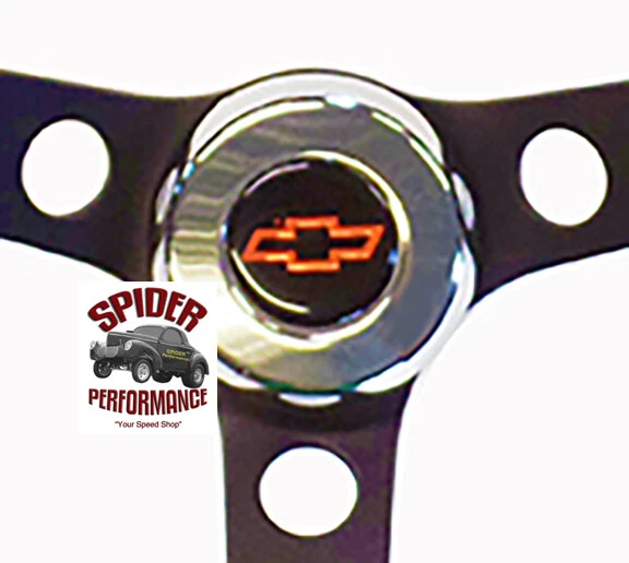 1960-1969 Suburban Chevy пикап руль красный галстук-бабочка 14 1/2» классический черный - Изображение 3 из 4