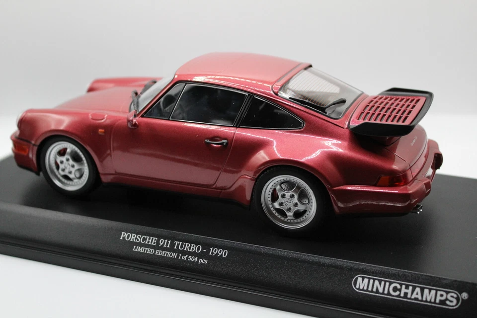 Minichamps 1:18 Porsche 911 Turbo 964 1990 edición limitada - modelo diecast raro Foto 2 de 4