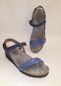 NAOT Blue Leather Embellished Sandals Women's Sz 40 US 9 | eBay