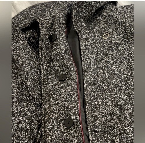 Preston & York Women’s M Charcoal Grey Wool Blend Asymmetrical Shawl Collar Coat - Picture 8 of 13