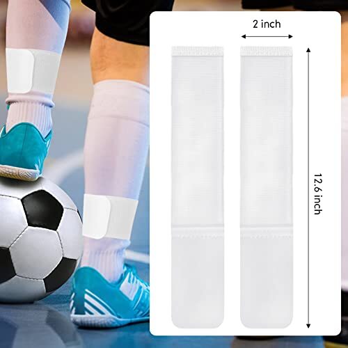 6 Pieces Soccer Shin Guard Strap Anti Slip Soccer Ankle Straps Football Sock - Afbeelding 3 van 8