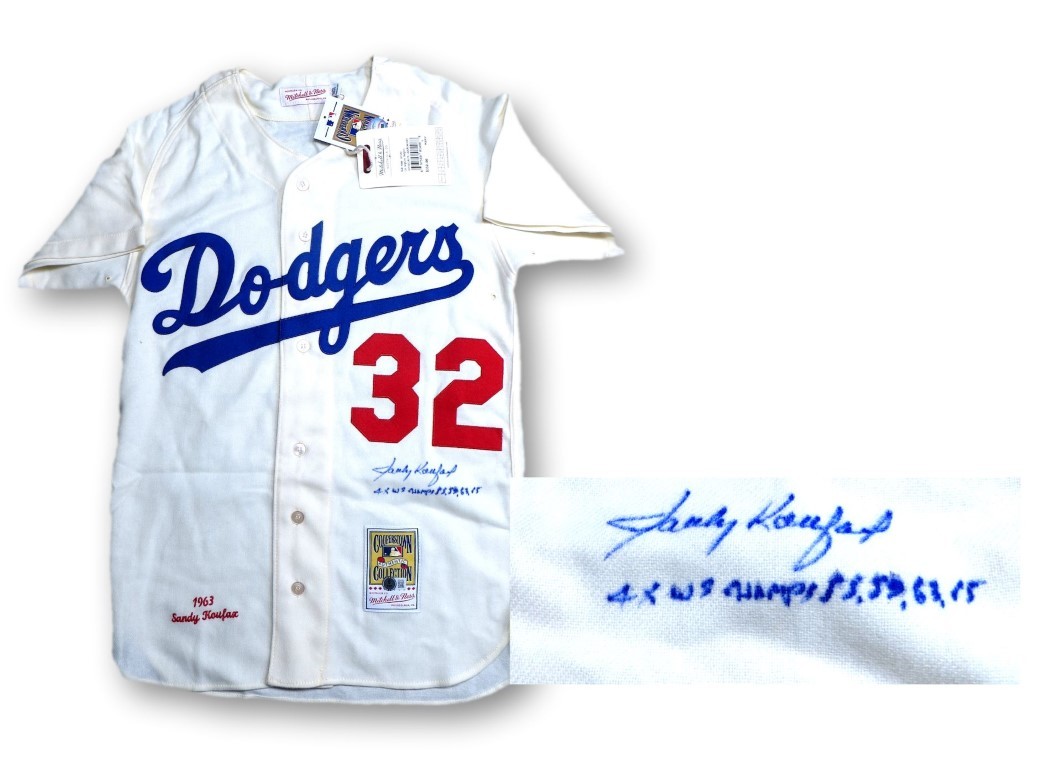 Sandy Koufax Autographed Signed Los Angeles Dodgers Jersey Dodgers "4X WS Champs" BAS 1W343280 