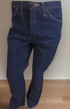 Wrangler Regular Men 945 DEN Blue Denim Jean Tag 33x34 -Meas. 32x32 VTG Distress