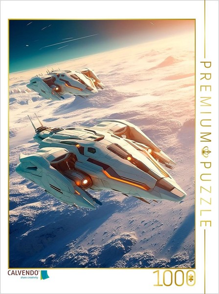 Calvendo Puzzle Spaceships Above The Clouds | 1000 Pieces, Finished Size 25.2 ×-image