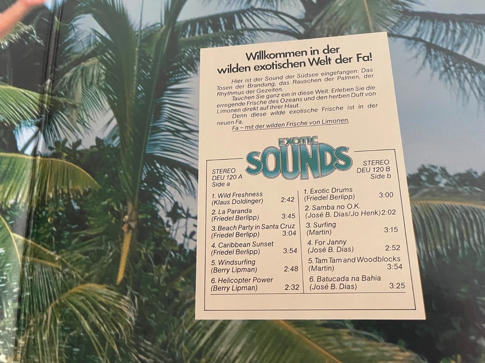 BERRY LIPMAN - KLAUS DOLDINGER - EXOTIC SOUNDS - GERMAN PROMOTION LP ON FA - NM - Image 2 of 3