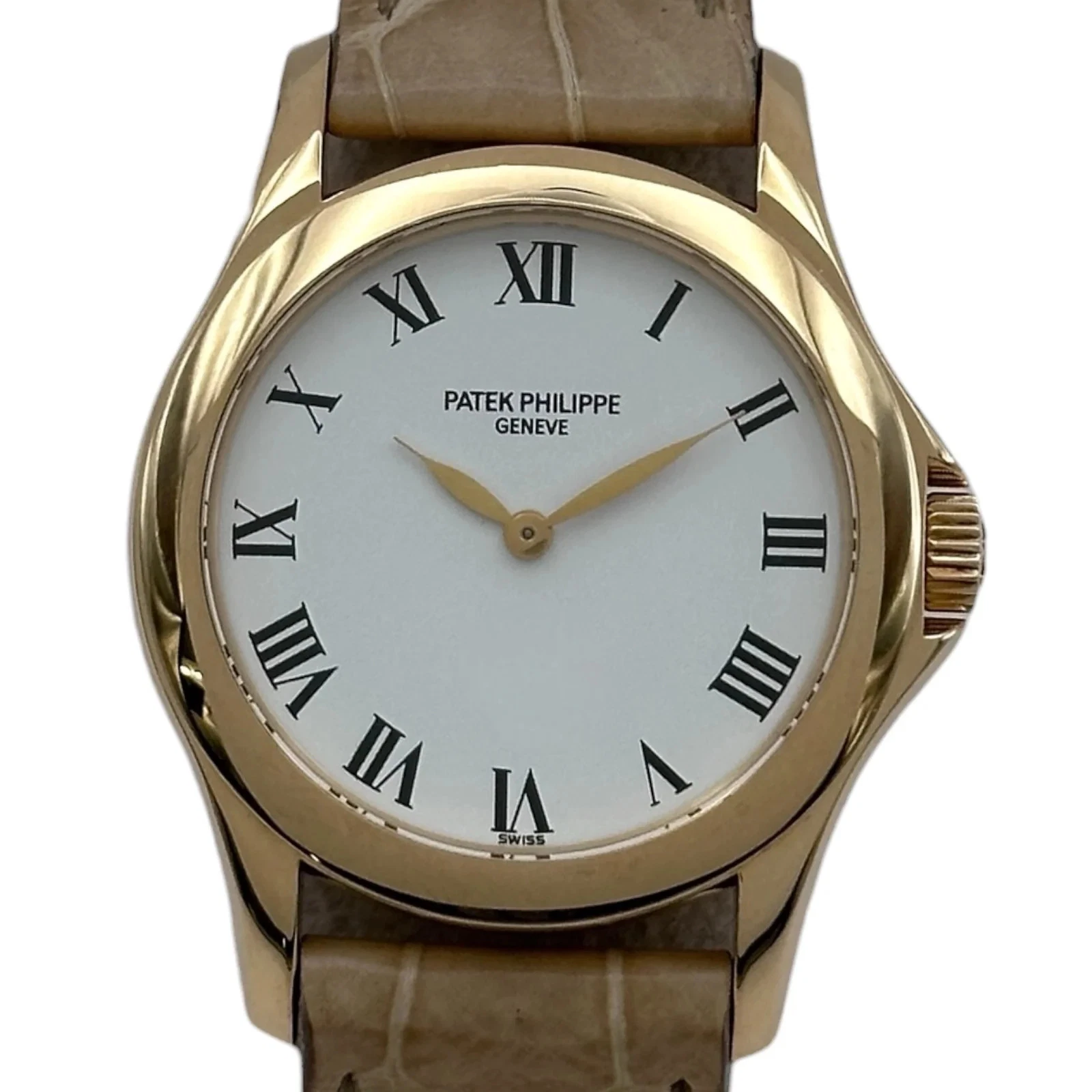 Patek Philippe — PATEK PHILIPPE Calatrava 4905J-001 28mm White Dial Hand-Winding Watch #OKW2093