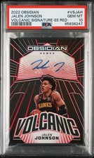 2022 PANINI OBSIDIAN VOLCANIC SIGNATURES EE RED #VSJAH JALEN JOHNSON 1/5 PSA 10