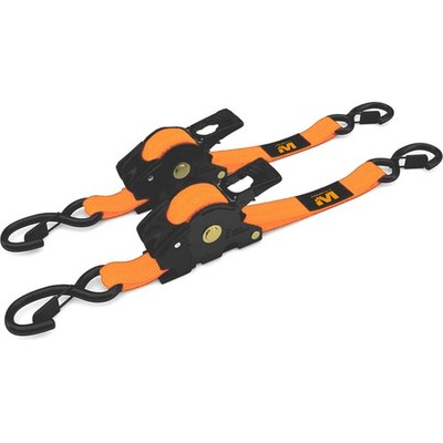 Muddy Retractable Ratchet Straps 1''X10' 2pk Orange