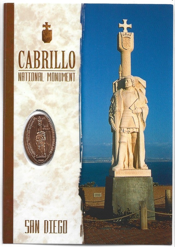 Laminated Card featuring Elongated Penny CABRILLO NATIONAL MONUMENT San Diego CA