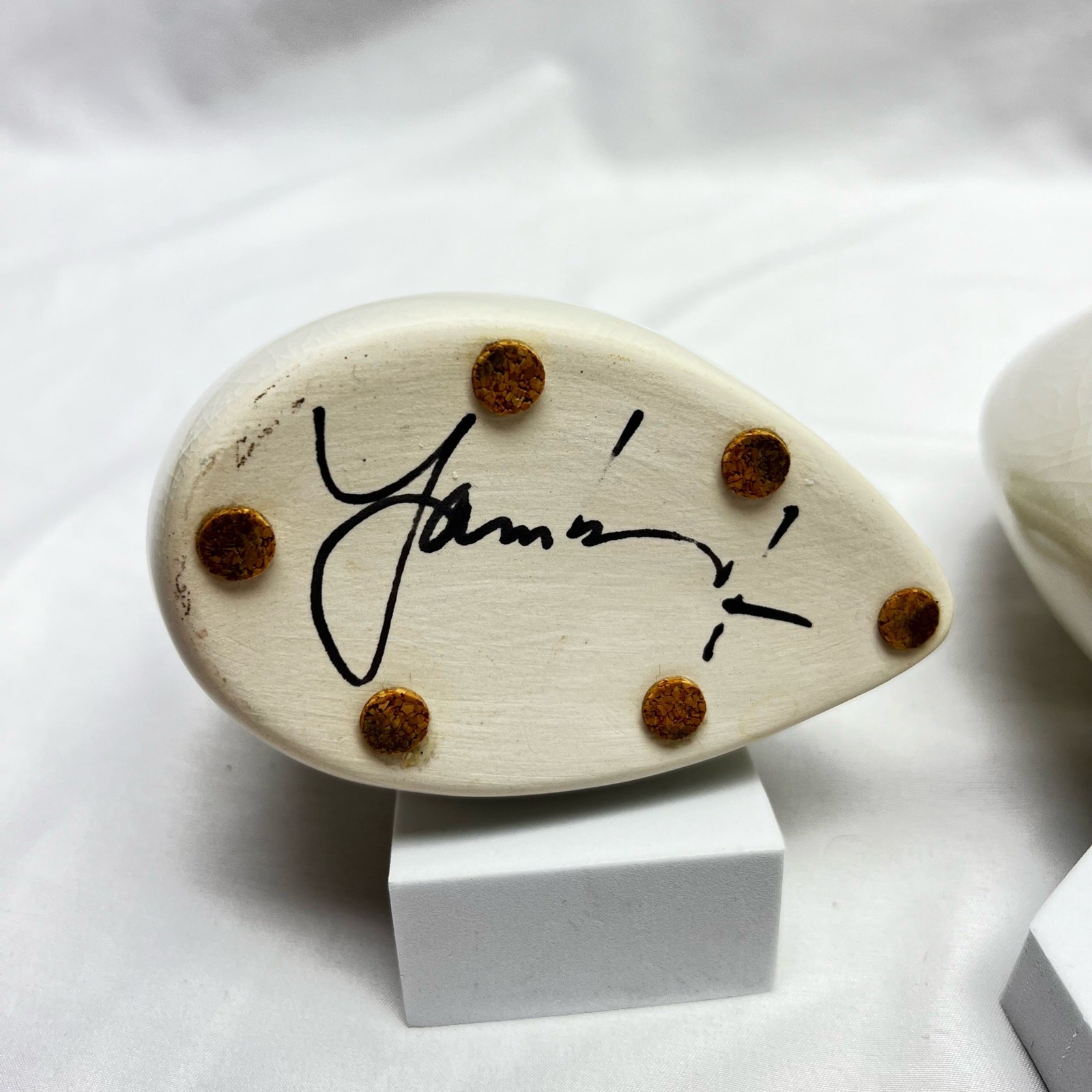 Michael Lambert Studio Dancing & Struttin Creamer & Sugar Set Signed Tan