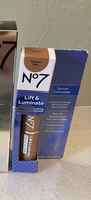 Boxed New Rare No7 Lift & Luminate Serum Concealer MEDIUM RICH full cover 