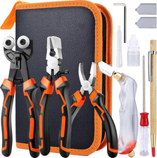 Glass Cutting Tool Kit with Tile Nipper, Glass Running Pliers, Breaker Grozer Pl