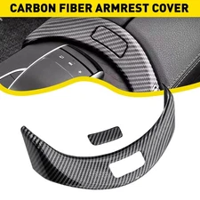 For Mercedes Benz C-Class W205 C180 C300 Carbon Fiber Armrest Box Cover Trim 1PC