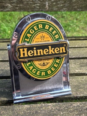 Vintage Heineken Lager Bier Pumpe Basis Kopf Topper Schrift Pub Bar Männerhöhle