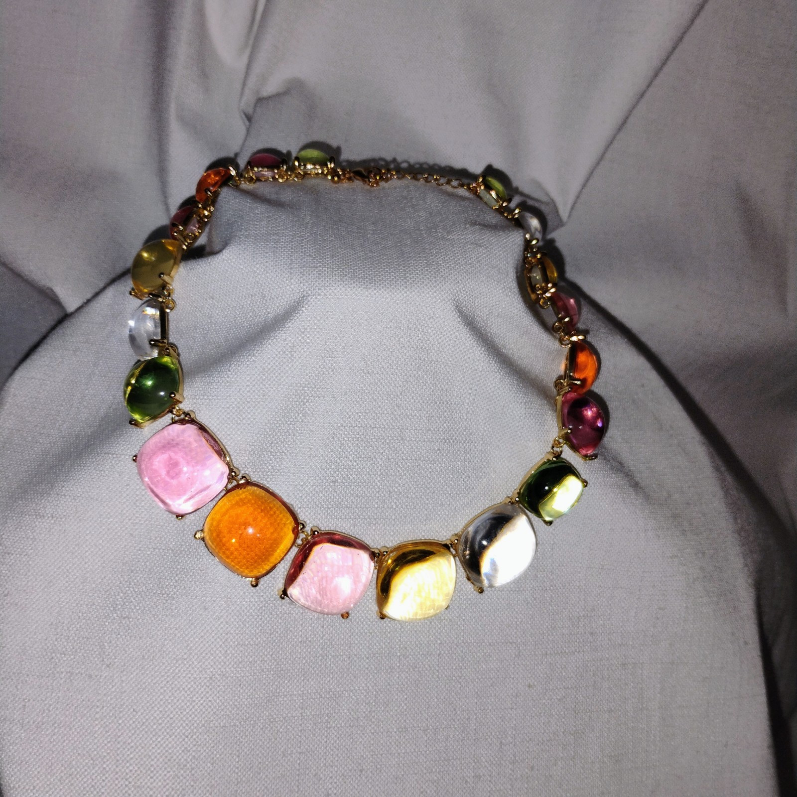 CHUNKY PASTEL TRANSPARENT STATEMENT NECKLACE - image 3