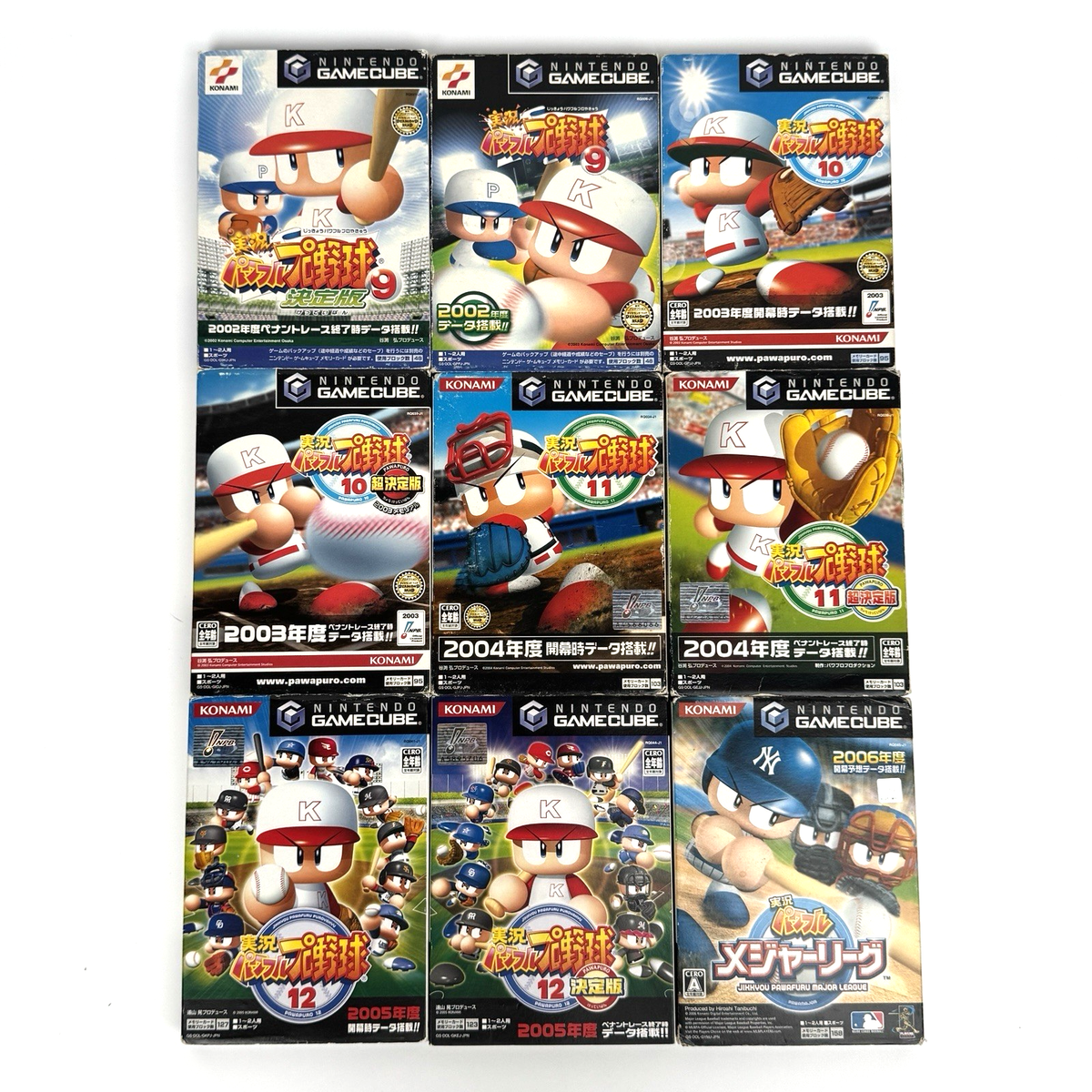 9x Lot Jikkyou Powerful Pro Yakyu 9 10 11 12 Ketteiban Set